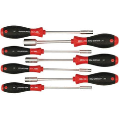 Wiha - 7 Piece, 5 to 13mm Nut Driver Set - Standard Shaft, Cushion Grip Handle - Eagle Tool & Supply