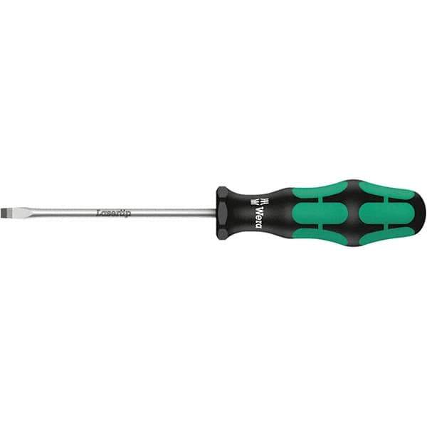 Wera - 8mm Blade Width, Slotted Screwdriver - 175mm Blade Length, Round Shank, Ergonomic Handle - Eagle Tool & Supply