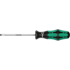 Wera - 8mm Blade Width, Slotted Screwdriver - 175mm Blade Length, Round Shank, Ergonomic Handle - Eagle Tool & Supply