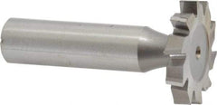 Made in USA - 1-1/8" Diam x 3/16" Face Width, High Speed Steel, 10 Teeth, Shank Connection Woodruff Keyseat Cutter - Uncoated, 2-3/16" OAL x 1/2" Shank, Staggered Teeth, ANSI 609, Old Standard 16 - Eagle Tool & Supply