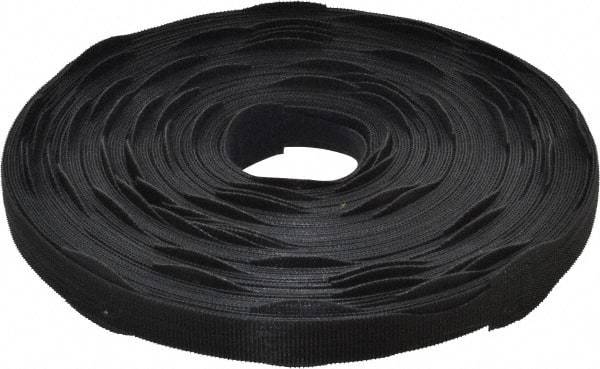 VELCRO Brand - 75 Piece 3/4" Wide x 12" Piece Length, Self Fastening Tie/Strap Hook & Loop Strap - Perforated/Pieces Roll, Black, Printable Surface - Eagle Tool & Supply