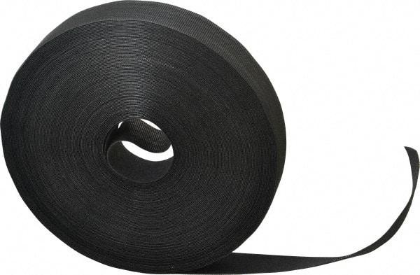 VELCRO Brand - 1" Wide x 25 Yd Long Self Fastening Tie/Strap Hook & Loop Roll - Continuous Roll, Black, Printable Surface - Eagle Tool & Supply