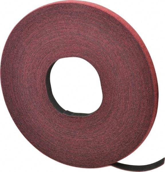 VELCRO Brand - 1/2" Wide x 25 Yd Long Self Fastening Tie/Strap Hook & Loop Roll - Continuous Roll, Cranberry, Fire Retardant, Printable Surface - Eagle Tool & Supply