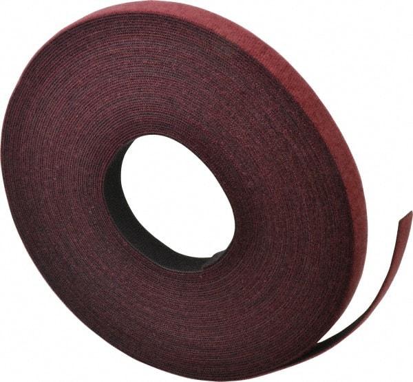 VELCRO Brand - 3/4" Wide x 25 Yd Long Self Fastening Tie/Strap Hook & Loop Roll - Continuous Roll, Cranberry, Fire Retardant, Printable Surface - Eagle Tool & Supply