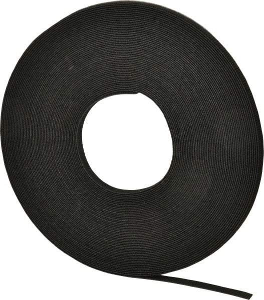 VELCRO Brand - 3/8" Wide x 25 Yd Long Self Fastening Tie/Strap Hook & Loop Roll - Continuous Roll, Black - Eagle Tool & Supply