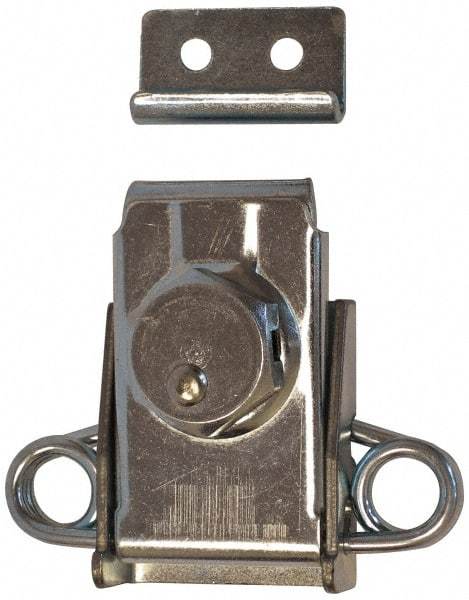 Value Collection - 2.45" Long x 2.51" Wide x 0.81" High, Spring Base Wingless Turn Latch - Stainless Steel, with Stainless Steel Finish - Eagle Tool & Supply