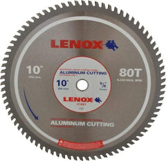 Lenox - 10" Diam, 5/8" Arbor Hole Diam, 80 Tooth Wet & Dry Cut Saw Blade - Titanium Carbide-Tipped, General Purpose Action, Standard Round Arbor - Eagle Tool & Supply