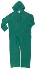 MCR Safety - Size 2XL, Green, Rain, Limited Flammability Coverall - 52" Chest, Snap Ankle, Take Up Snaps Wrist - Eagle Tool & Supply
