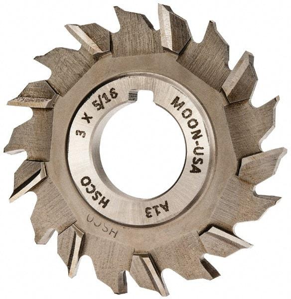 Made in USA - 3" Diam x 5/16" Width of Cut, 18 Teeth, Cobalt Side Milling Cutter - Staggered Teeth, Uncoated - Eagle Tool & Supply