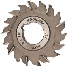 Made in USA - 3" Diam x 3/8" Width of Cut, 18 Teeth, Cobalt Side Milling Cutter - Staggered Teeth, Uncoated - Eagle Tool & Supply