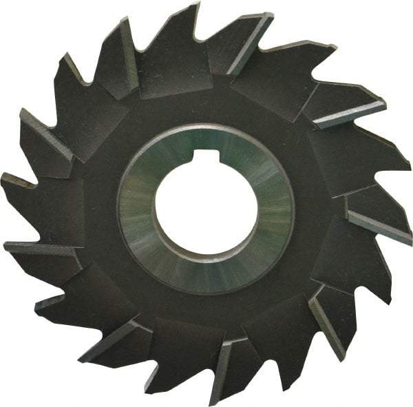 Made in USA - 4" Diam x 1/4" Width of Cut, 18 Teeth, Cobalt Side Milling Cutter - Staggered Teeth, Uncoated - Eagle Tool & Supply