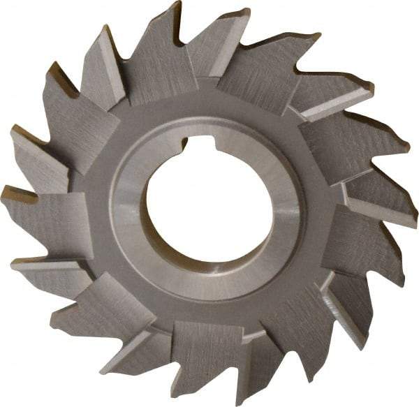 Made in USA - 4" Diam x 3/8" Width of Cut, 18 Teeth, Cobalt Side Milling Cutter - Staggered Teeth, Uncoated - Eagle Tool & Supply