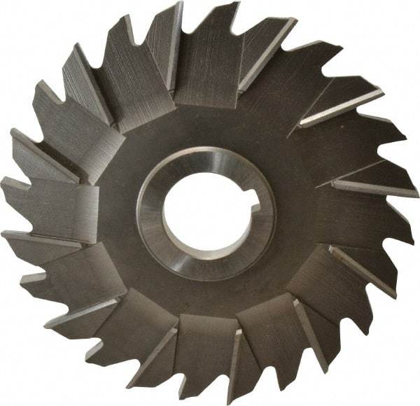 Made in USA - 6" Diam x 3/8" Width of Cut, 24 Teeth, Cobalt Side Milling Cutter - Staggered Teeth, Uncoated - Eagle Tool & Supply