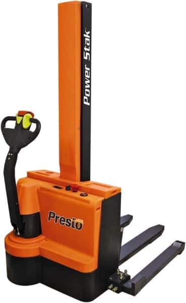 Presto Lifts - 2,200 Lb Capacity, 62" Lift Height, Battery Operated Power Stocker Lift - Eagle Tool & Supply