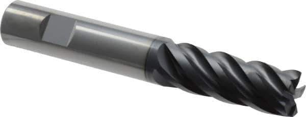 Iscar - 3/4", 5 Flute, Single End, Solid Carbide, Corner Chamfer End Mill - 5" OAL, 38° Helix, Right Hand Flute, 1.87" LOC, Right Hand Cut - Eagle Tool & Supply