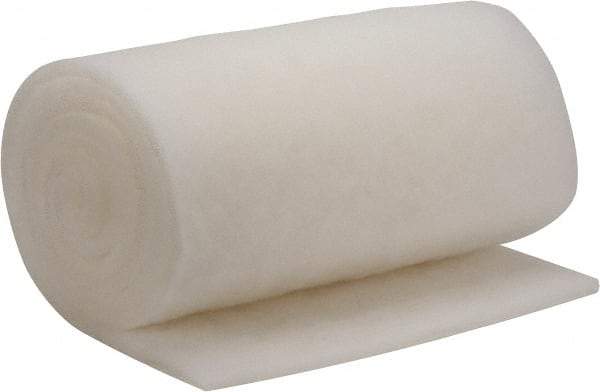 Made in USA - 15' Long x 25" Wide x 1" Thick Polyester Media Air Filter Media Roll - MERV 5, 85% Arrestance Efficiency, 500 FPM Max Air Flow, 0.14" wpg Init Resist, 1" wpg Final Resist, 30% Particle Capture Efficiency, Use with MSA - Eagle Tool & Supply