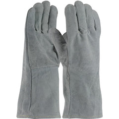 ‎73-888A Welders / Foundry Gloves - Welding Glove - Econ Grade - Cotton Lining - Gry. - Exact Industrial Supply