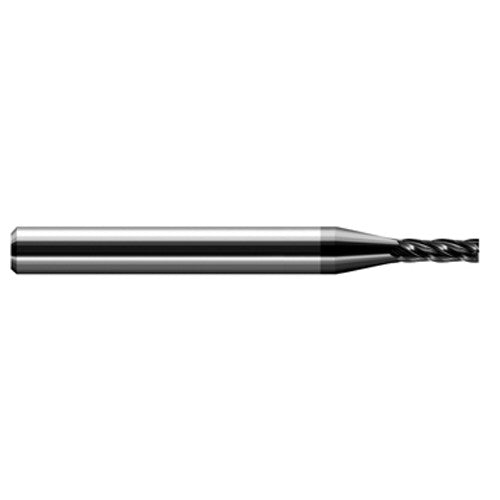 Miniature End Mills - Stub & Standard - 0.0150″ (1/64″) Cutter Diameter × 0.0220″ Length of Cut Carbide Square End Mill, 2 Flutes, Amorphous Diamond Coated - Exact Industrial Supply