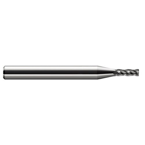 Miniature End Mills - Stub & Standard - 0.0110″ Cutter Diameter × 0.0330″ Length of Cut Carbide Square End Mill, 4 Flutes - Exact Industrial Supply