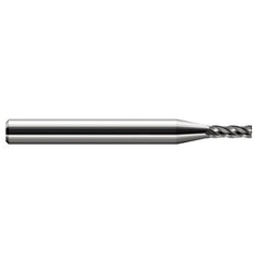 Miniature End Mills - Stub & Standard - 0.0110″ Cutter Diameter × 0.0330″ Length of Cut Carbide Square End Mill, 4 Flutes - Exact Industrial Supply