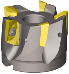 Kennametal - 8 Inserts, 6" Cut Diam, 2" Arbor Diam, 0.71" Max Depth of Cut, Indexable Square-Shoulder Face Mill - 0/90° Lead Angle, 2" High, EC18.., EP18.. Insert Compatibility, Through Coolant, Series Mill 1-18 - Eagle Tool & Supply