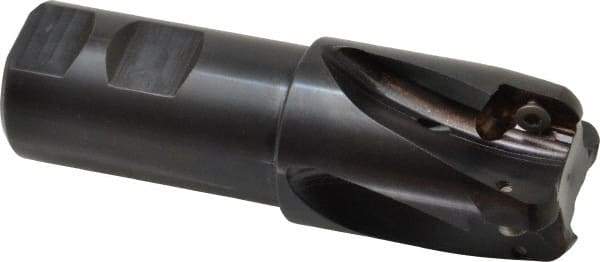 Kennametal - 1-1/2" Cut Diam, 0.64" Max Depth of Cut, 1-1/4" Shank Diam, 4.468" OAL, Indexable Square Shoulder End Mill - EC18.., EP18.. Inserts, Weldon Shank, 0° Lead Angle - Eagle Tool & Supply