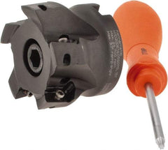 Kennametal - 5 Inserts, 2" Cut Diam, 3/4" Arbor Diam, 0.56" Max Depth of Cut, Indexable Square-Shoulder Face Mill - 0/90° Lead Angle, 1.575" High, EC14.., EP14.. Insert Compatibility, Series Mill 1-14 - Eagle Tool & Supply