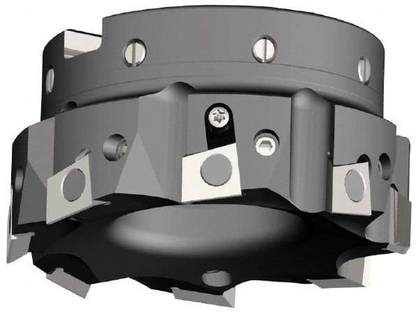 Kennametal - 2 Inserts, 1-1/2" Cut Diam, 1/2" Arbor Diam, 0.394" Max Depth of Cut, Indexable Square-Shoulder Face Mill - 0/90° Lead Angle, 1.57" High, BGHX 15L5... Insert Compatibility, Through Coolant, Series Fix-Perfect - Eagle Tool & Supply