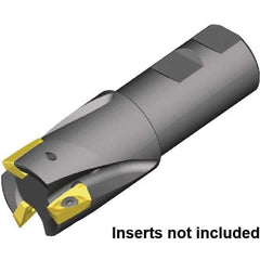 Kennametal - 1-1/2" Cut Diam, 1-1/4" Shank Diam, 4.53" OAL, Indexable Square Shoulder End Mill - Weldon Shank, 0° Lead Angle - Eagle Tool & Supply
