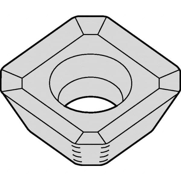 Kennametal - SEHT43 Grade K68 Carbide Milling Insert - Uncoated, 0.188" Thick, 1/2" Inscribed Circle, 1mm Corner Radius - Eagle Tool & Supply
