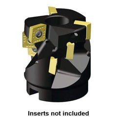 Kennametal - 55 Inserts, 3" Cut Diam, 1-1/4" Arbor Diam, 4.11" Max Depth of Cut, Indexable Square-Shoulder Face Mill - 0/90° Lead Angle, 5" High, SD.T 43.. Insert Compatibility, Through Coolant, Series KSSP - Eagle Tool & Supply
