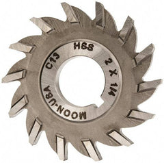 Made in USA - 2" Diam x 1/4" Width of Cut, 14 Teeth, High Speed Steel Side Milling Cutter - Straight Teeth, Uncoated - Eagle Tool & Supply