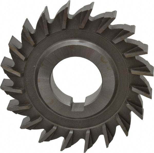 Made in USA - 3" Diam x 1/2" Width of Cut, 20 Teeth, High Speed Steel Side Milling Cutter - Straight Teeth, Uncoated - Eagle Tool & Supply