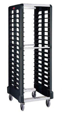 Rubbermaid - 175 Lb Capacity, 23-3/4" Wide x 28-3/4" Long x 67-7/8" High Pan & Tray Cart - 18 Shelf, Plastic, 2 Rigid/2 Swivel Casters - Eagle Tool & Supply