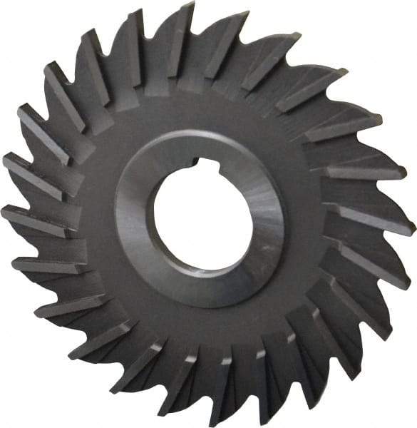 Made in USA - 4" Diam x 3/16" Width of Cut, 24 Teeth, High Speed Steel Side Milling Cutter - Straight Teeth, Uncoated - Eagle Tool & Supply