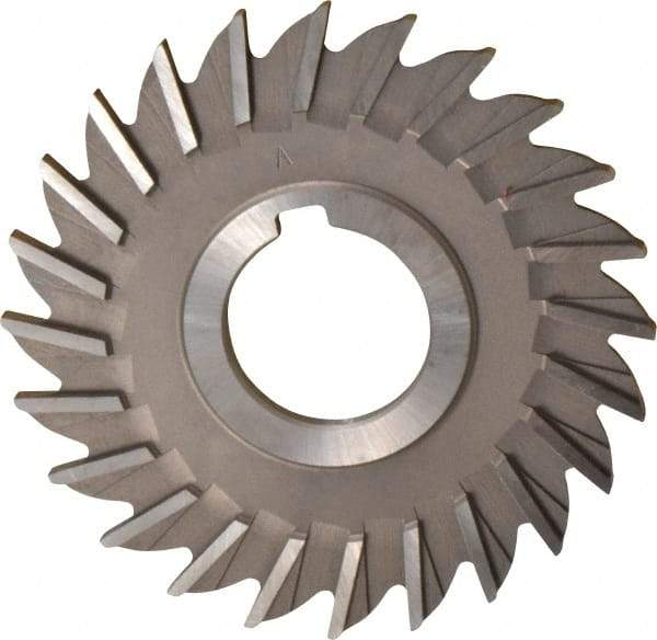 Made in USA - 4" Diam x 3/16" Width of Cut, 24 Teeth, High Speed Steel Side Milling Cutter - Straight Teeth, Uncoated - Eagle Tool & Supply