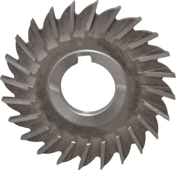 Made in USA - 4" Diam x 1/4" Width of Cut, 24 Teeth, High Speed Steel Side Milling Cutter - Straight Teeth, Uncoated - Eagle Tool & Supply