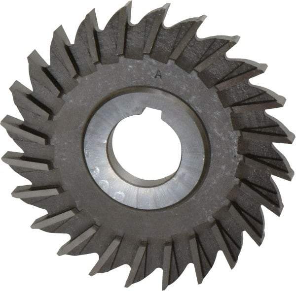 Made in USA - 4" Diam x 5/16" Width of Cut, 24 Teeth, High Speed Steel Side Milling Cutter - Straight Teeth, Uncoated - Eagle Tool & Supply