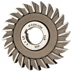 Made in USA - 4" Diam x 1/2" Width of Cut, 24 Teeth, High Speed Steel Side Milling Cutter - Straight Teeth, Uncoated - Eagle Tool & Supply