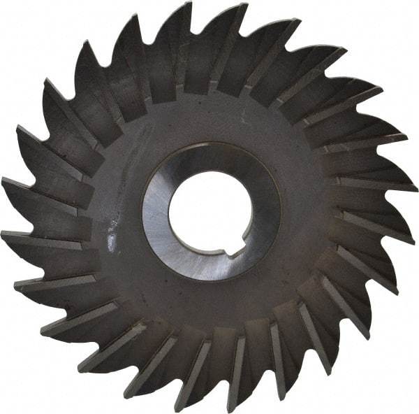 Made in USA - 5" Diam x 1/4" Width of Cut, 24 Teeth, High Speed Steel Side Milling Cutter - Straight Teeth, Uncoated - Eagle Tool & Supply