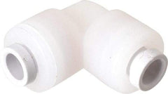Parker - 1/4" Outside Diam, Kynar Push-to-Connect Tube Union Elbow - 250 Max psi, Tan - Eagle Tool & Supply