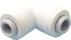 Parker - 1/4" Outside Diam, Polypropylene Push-to-Connect Tube Union Elbow - 150 Max psi, Tan - Eagle Tool & Supply