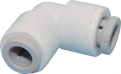 Parker - 3/8" Outside Diam, Polypropylene Push-to-Connect Tube Union Elbow - 150 Max psi, Tan - Eagle Tool & Supply