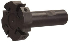 APT - Shank Connection, 0.72" Cutting Width, 15/16" Depth of Cut, 3" Cutter Diam, 4 Tooth Indexable Slotting Cutter - 1" Shank Diam, SM34 Toolholder, CTA 6 Insert, Right Hand Cutting Direction - Eagle Tool & Supply