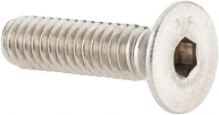 Value Collection - 1/4-20 UNC Hex Socket Drive, 82° Flat Screw - Grade 316 Stainless Steel, 1" OAL - Eagle Tool & Supply