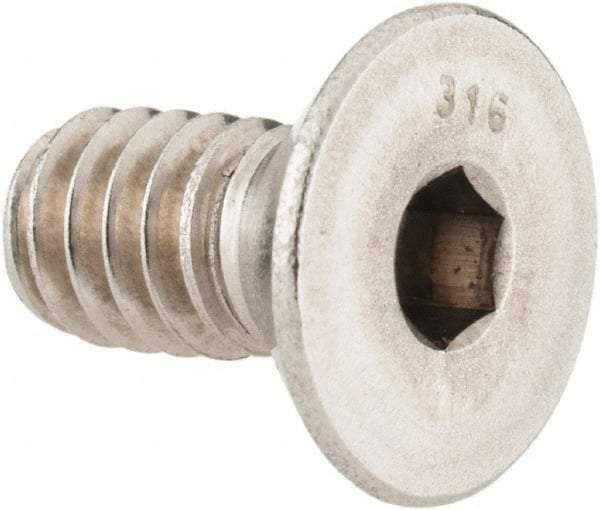 Value Collection - 1/4-20 UNC Hex Socket Drive, 82° Flat Screw - Grade 316 Stainless Steel, 1/2" OAL - Eagle Tool & Supply