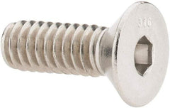 Value Collection - 1/4-20 UNC Hex Socket Drive, 82° Flat Screw - Grade 316 Stainless Steel, 3/4" OAL - Eagle Tool & Supply
