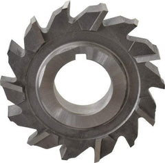 Made in USA - 2-1/8" Diam x 3/8" Width of Cut, 14 Teeth, High Speed Steel Side Milling Cutter - Staggered Teeth, Uncoated - Eagle Tool & Supply