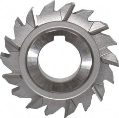 Made in USA - 2-3/4" Diam x 3/8" Width of Cut, 18 Teeth, High Speed Steel Side Milling Cutter - Staggered Teeth, Uncoated - Eagle Tool & Supply