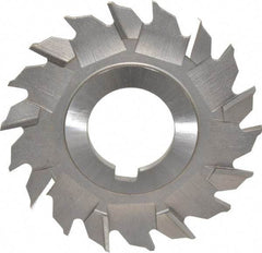 Made in USA - 3" Diam x 3/16" Width of Cut, 18 Teeth, High Speed Steel Side Milling Cutter - Staggered Teeth, Uncoated - Eagle Tool & Supply